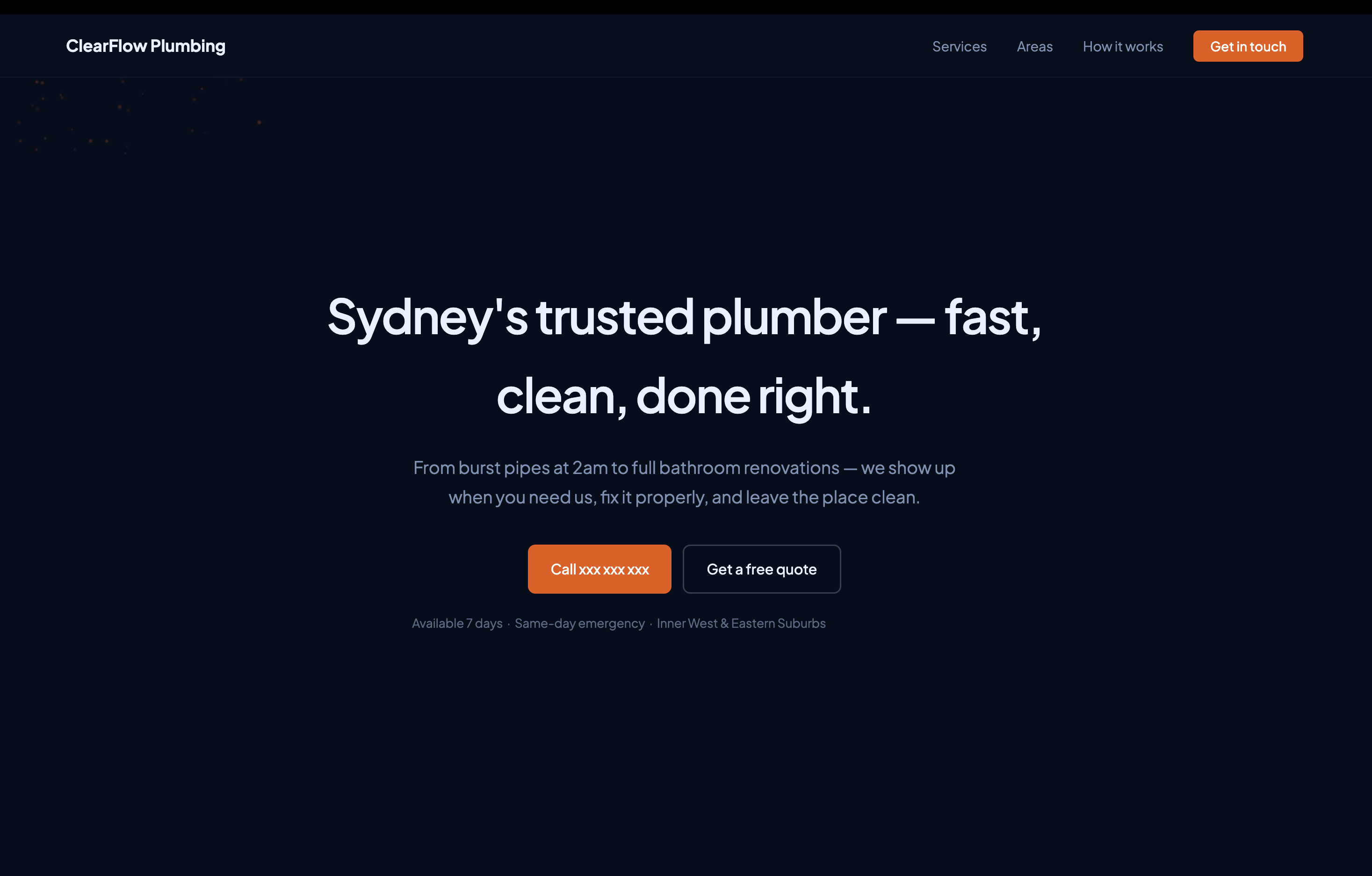 ClearFlow Plumbing demo